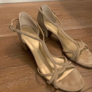 Suede Stuart Weitzman heeled sandal